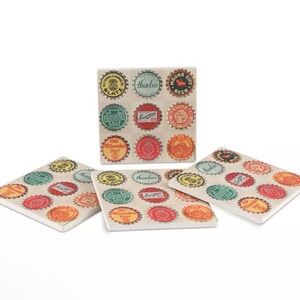 Thirstystone Cheers 4-Pc. Coaster Set 4.25" x 4.25"